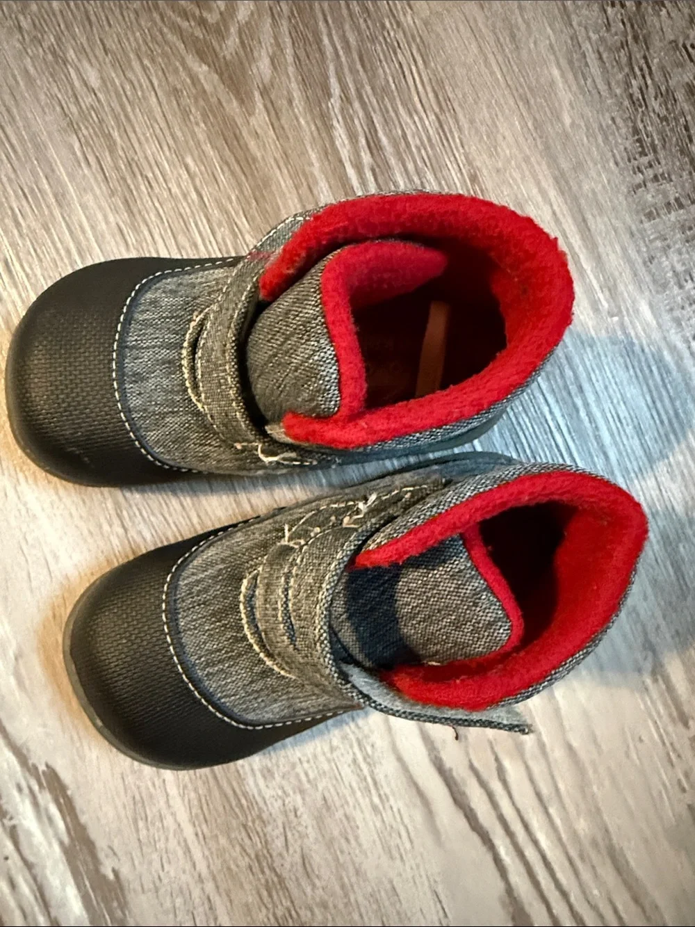 See Kai Run Gray and Red Toddler Winter Boots